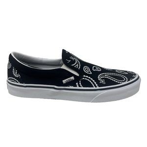 Vans Classic Slip On Women's 9 Peace Paisley Black White Shoes New